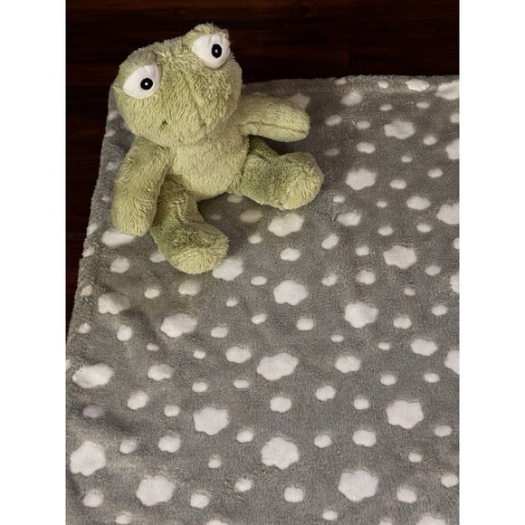 b. Boutique By Evergreen Stuffed Animal Frog Cloud Blanket Plush Rare Baby Gift - Picture 5 of 16